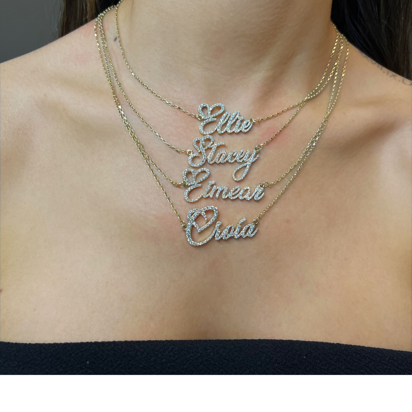 Amor Diamond Name Necklace