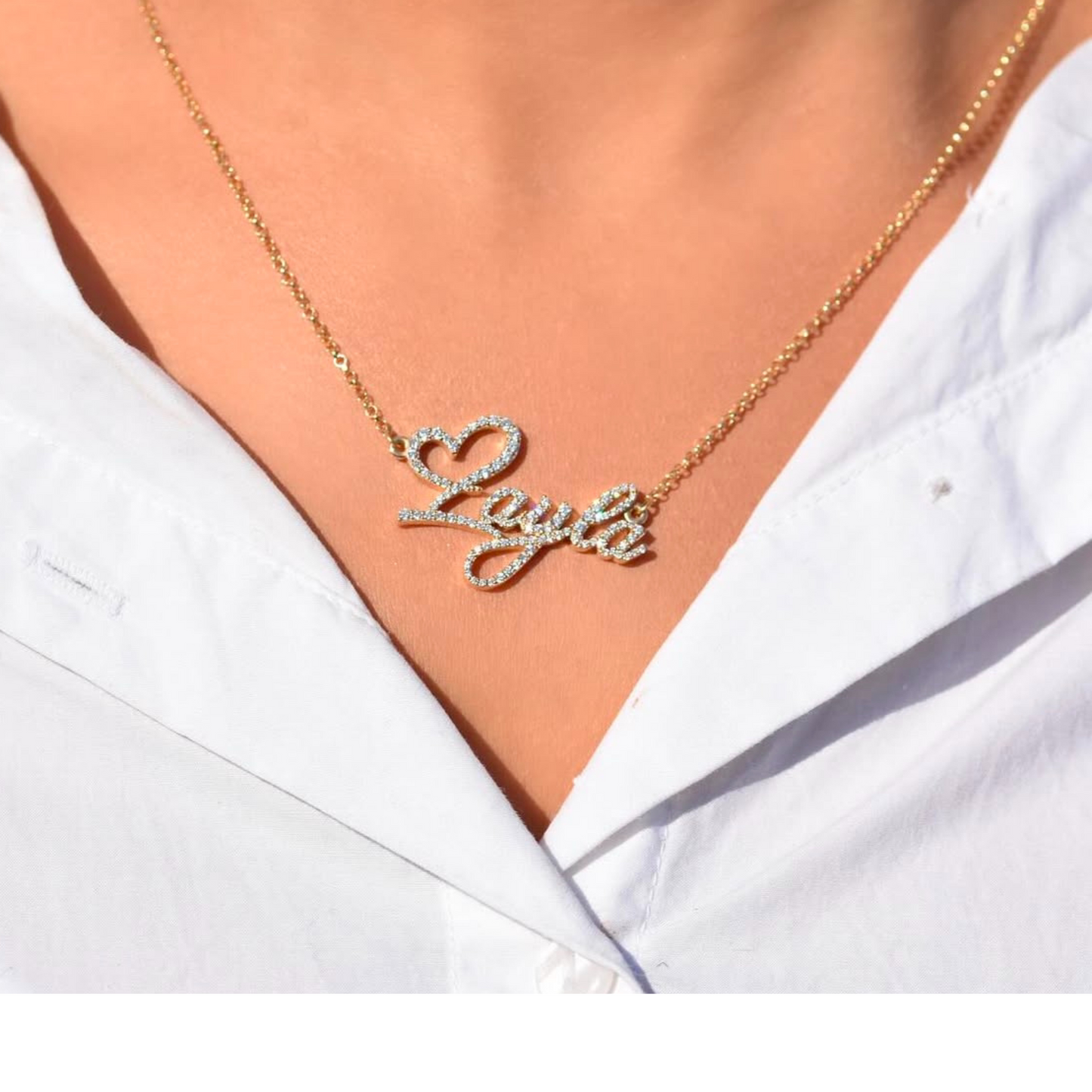 Amor Diamond Name Necklace