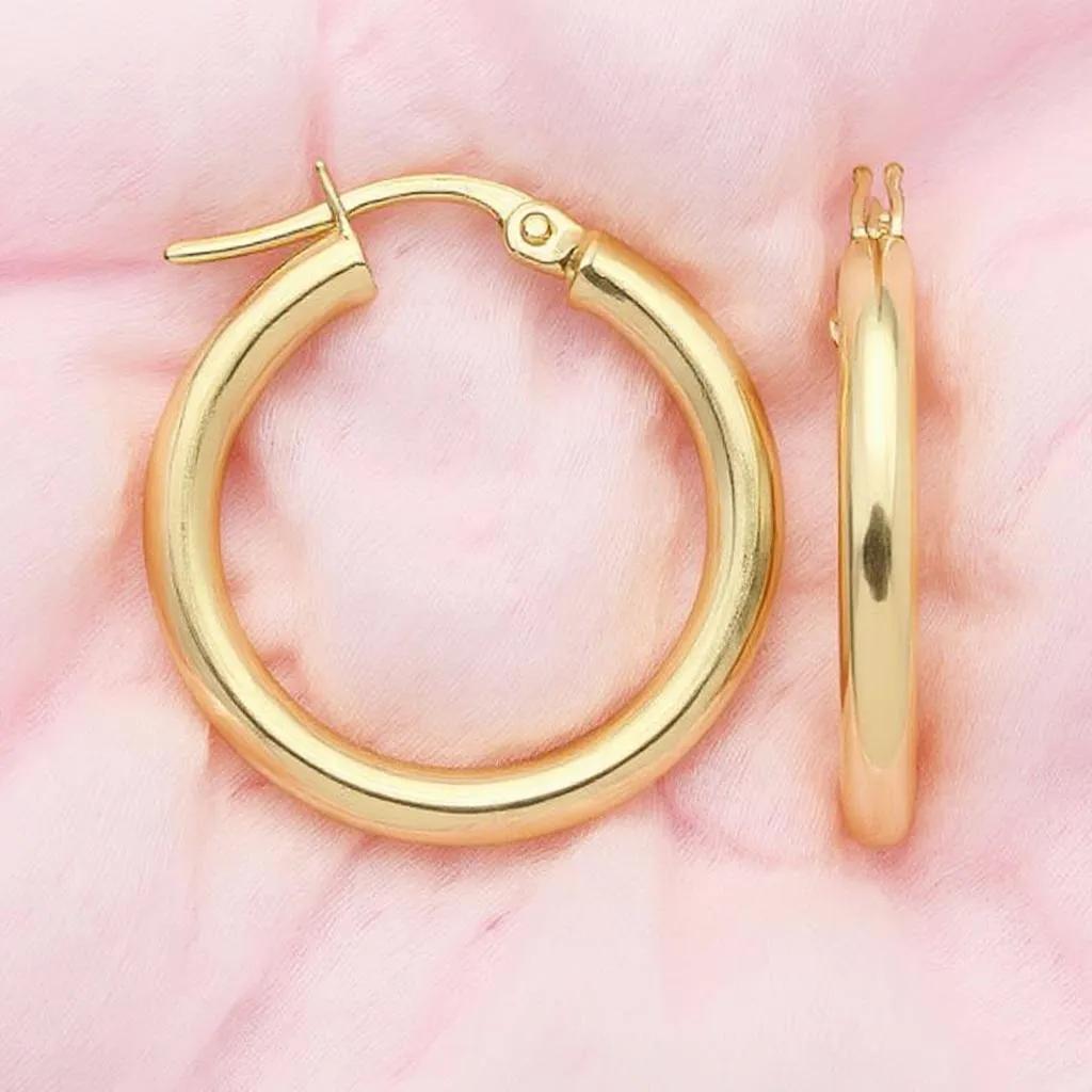 20mm Plain Tube Hoop Earrings
