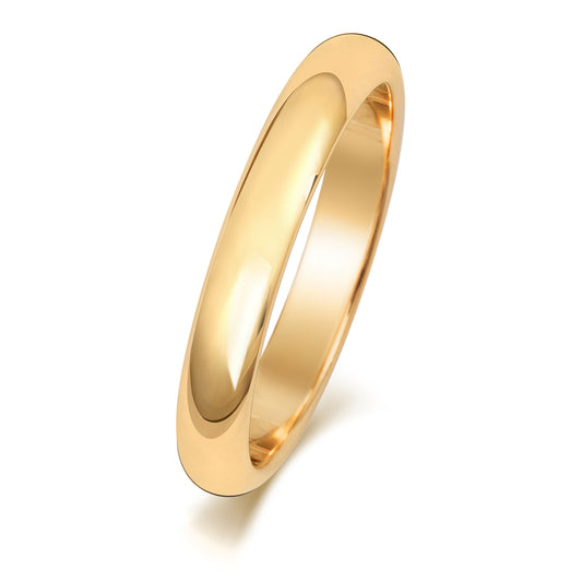 3mm D-Shape Wedding Band