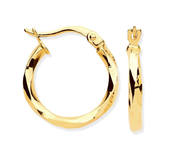 16mm Faceted Hoop Earrings