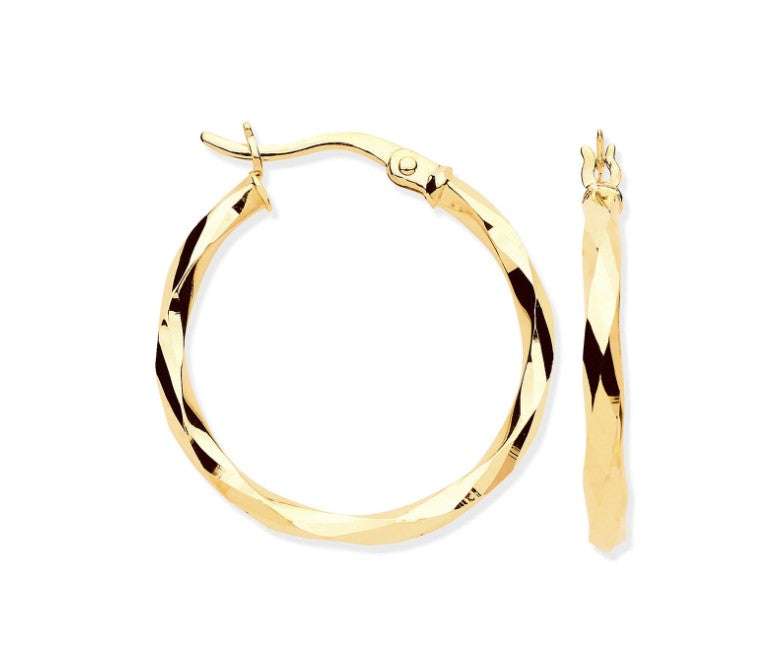 22mm Faceted Hoop Earrings