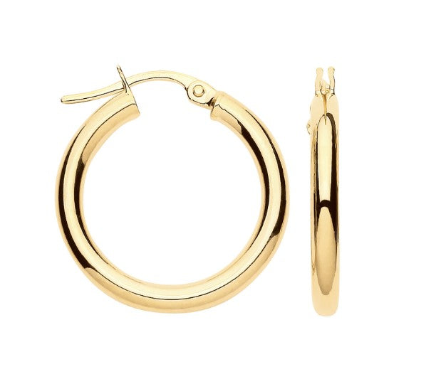 20mm Plain Tube Hoop Earrings