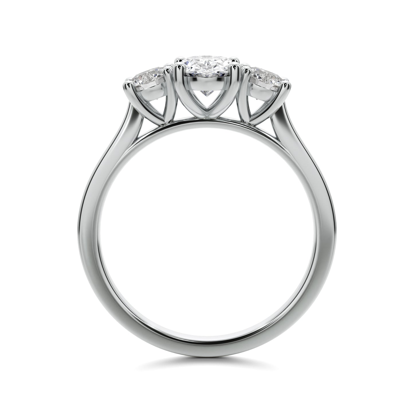 1.30ct Oval Three Stone Yellow Gold Engagement Ring 25004CG193