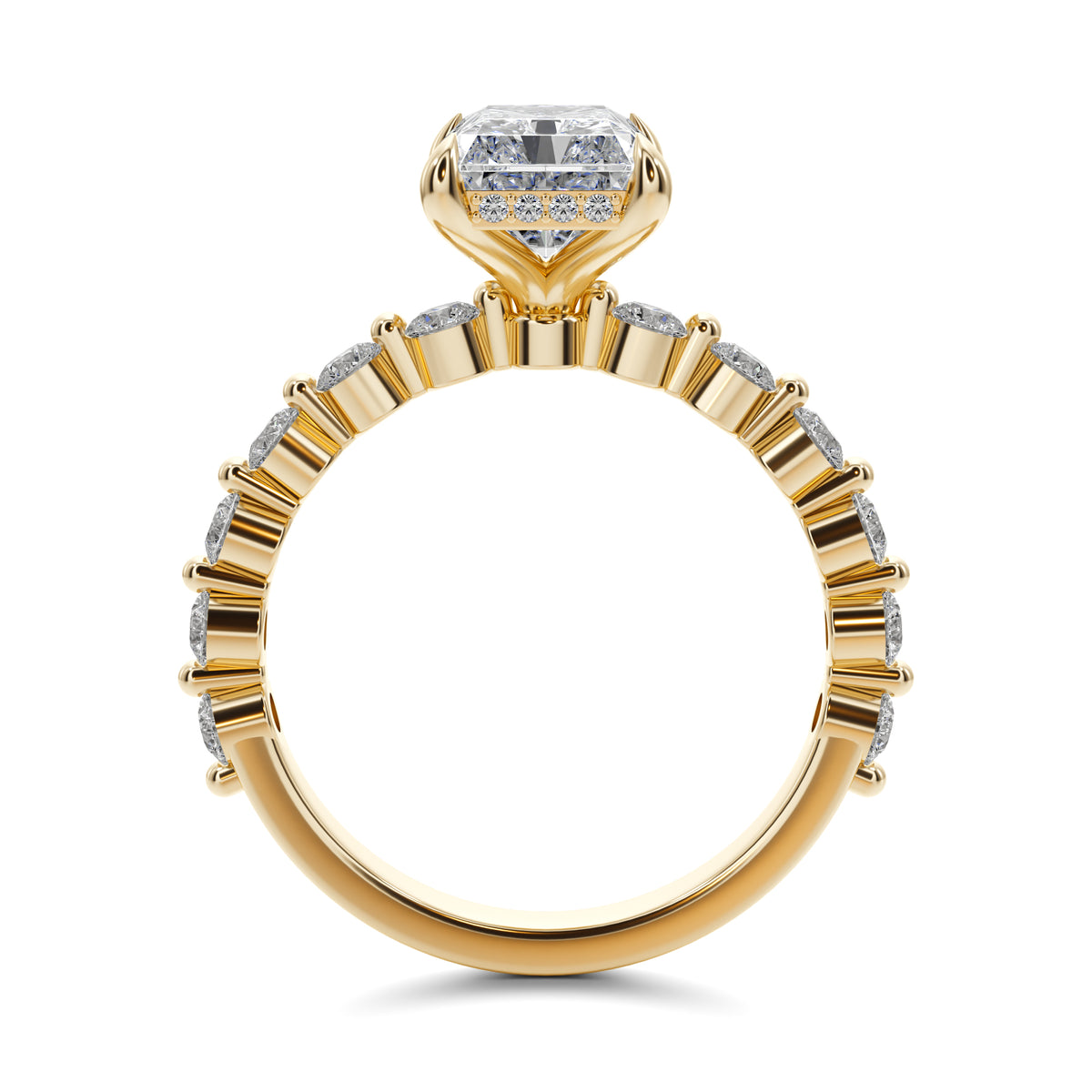 2.5ct Radiant Cut Solitaire Engagement Ring in 18k Yellow Gold 25018CG215