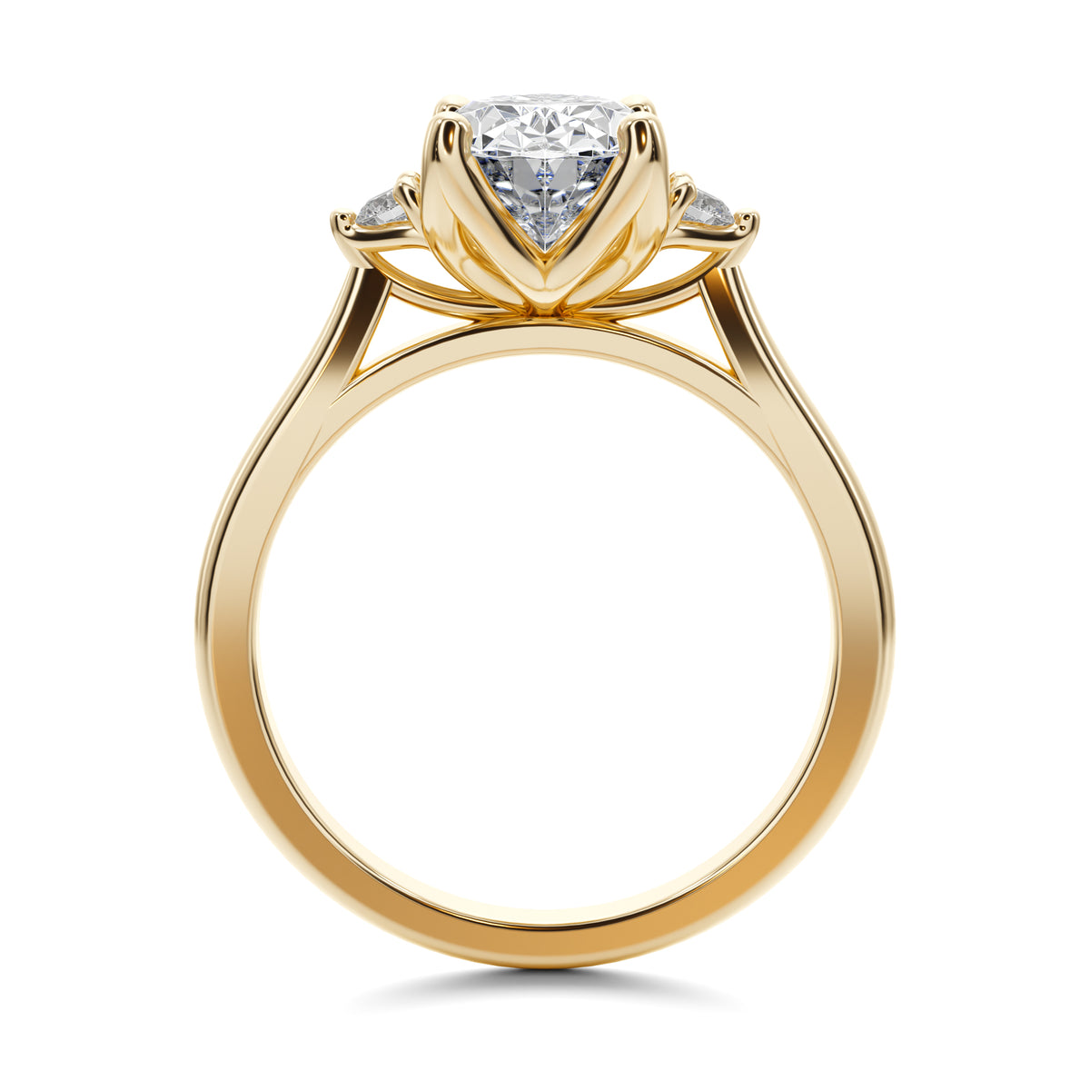 2.40ct Oval Three-Stone Engagement Ring