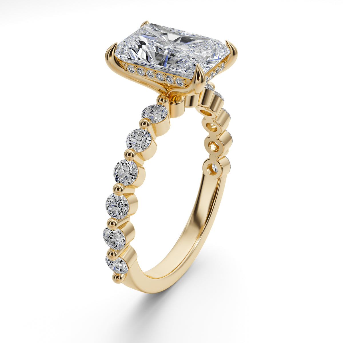2.5ct Radiant Cut Solitaire Engagement Ring in 18k Yellow Gold 25018CG215
