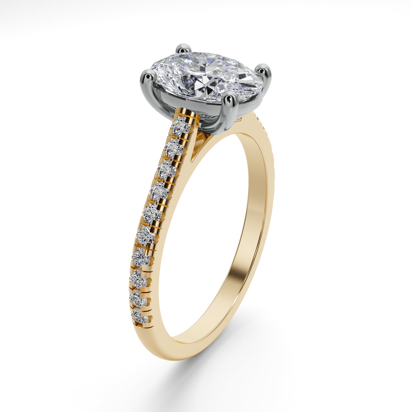 2.0ct Oval Cut Solitaire Diamond Engagement Ring 25028CG274