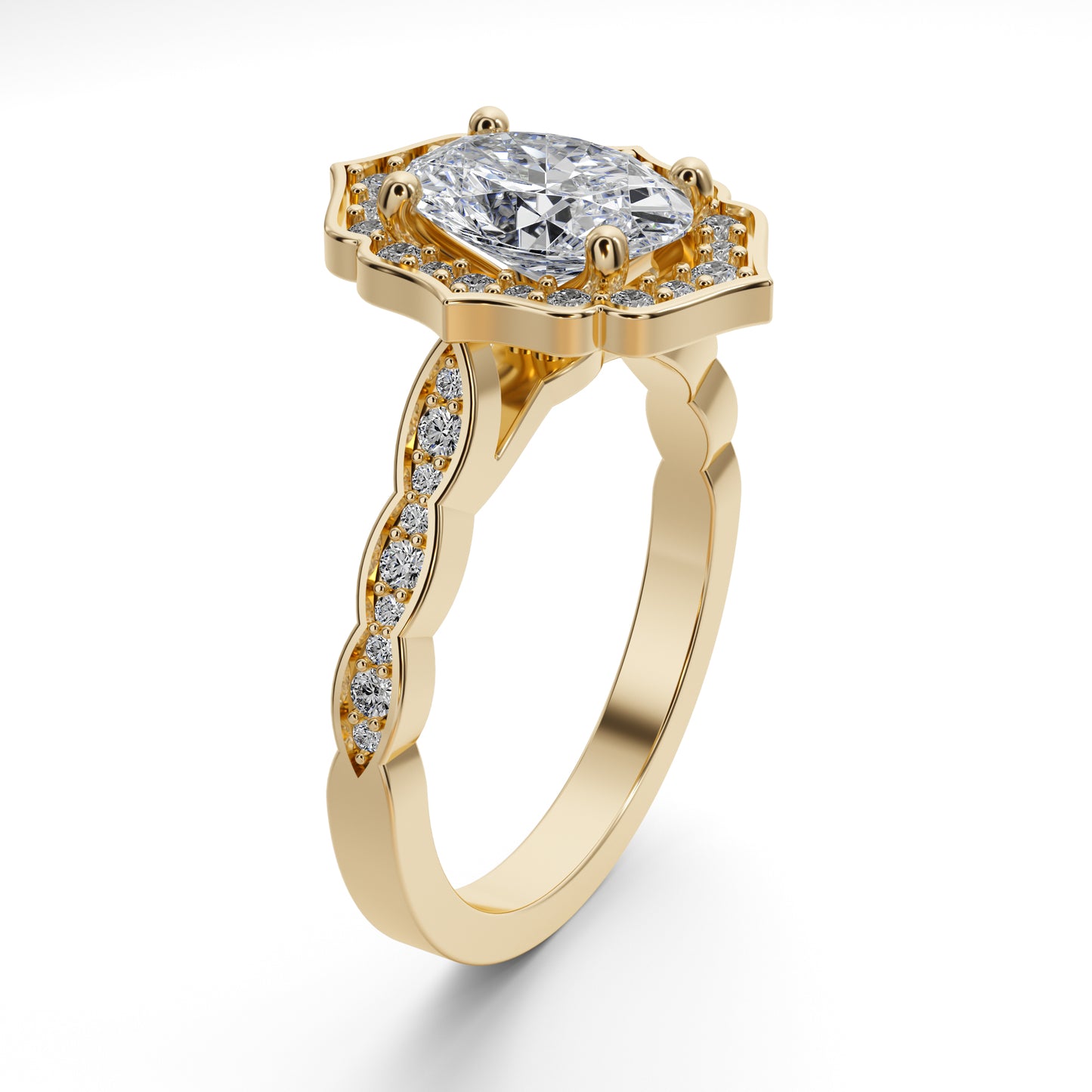 1.9ct Vintage Oval Diamond Ring 25030CG275