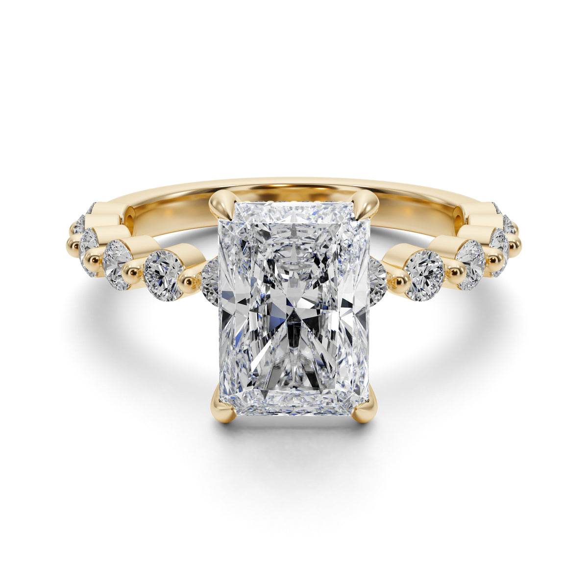 2.5ct Radiant Cut Solitaire Engagement Ring in 18k Yellow Gold 25018CG215