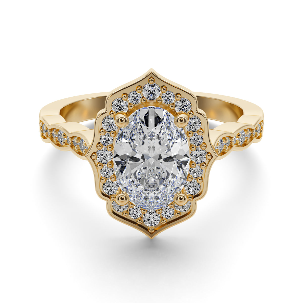 1.9ct Vintage Oval Diamond Ring 25030CG275