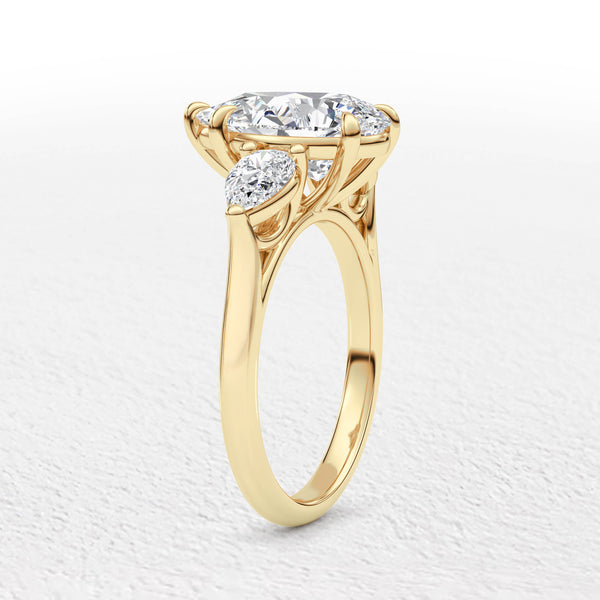Belle – 3.6ct Pear Three-Stone Engagement Ring – The Custom Jewellers