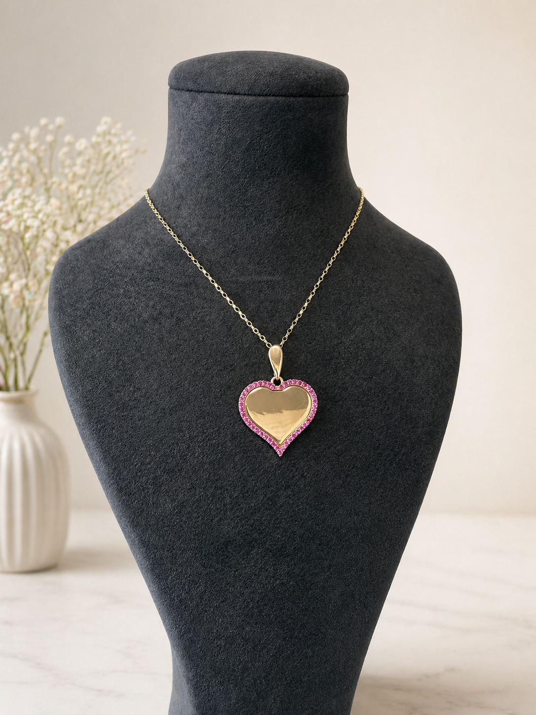 9ct Gold Gemstone Photo Pendants