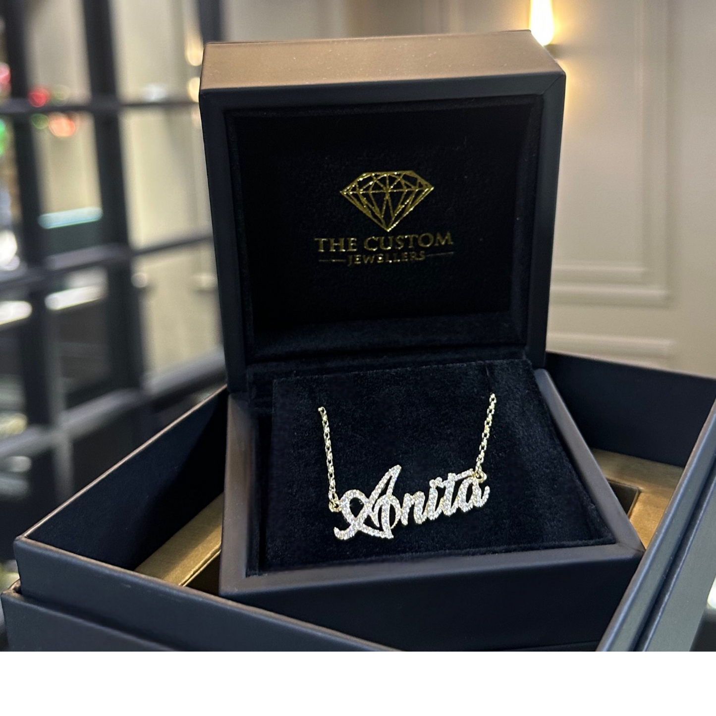 Amor Diamond Name Necklace