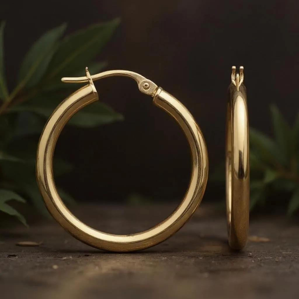 25mm Plain Tube Hoop Earrings