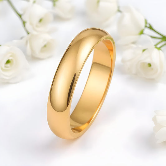 4mm D-Shape Wedding Band