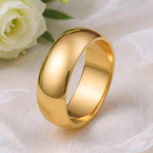 7mm D-Shape Wedding Band