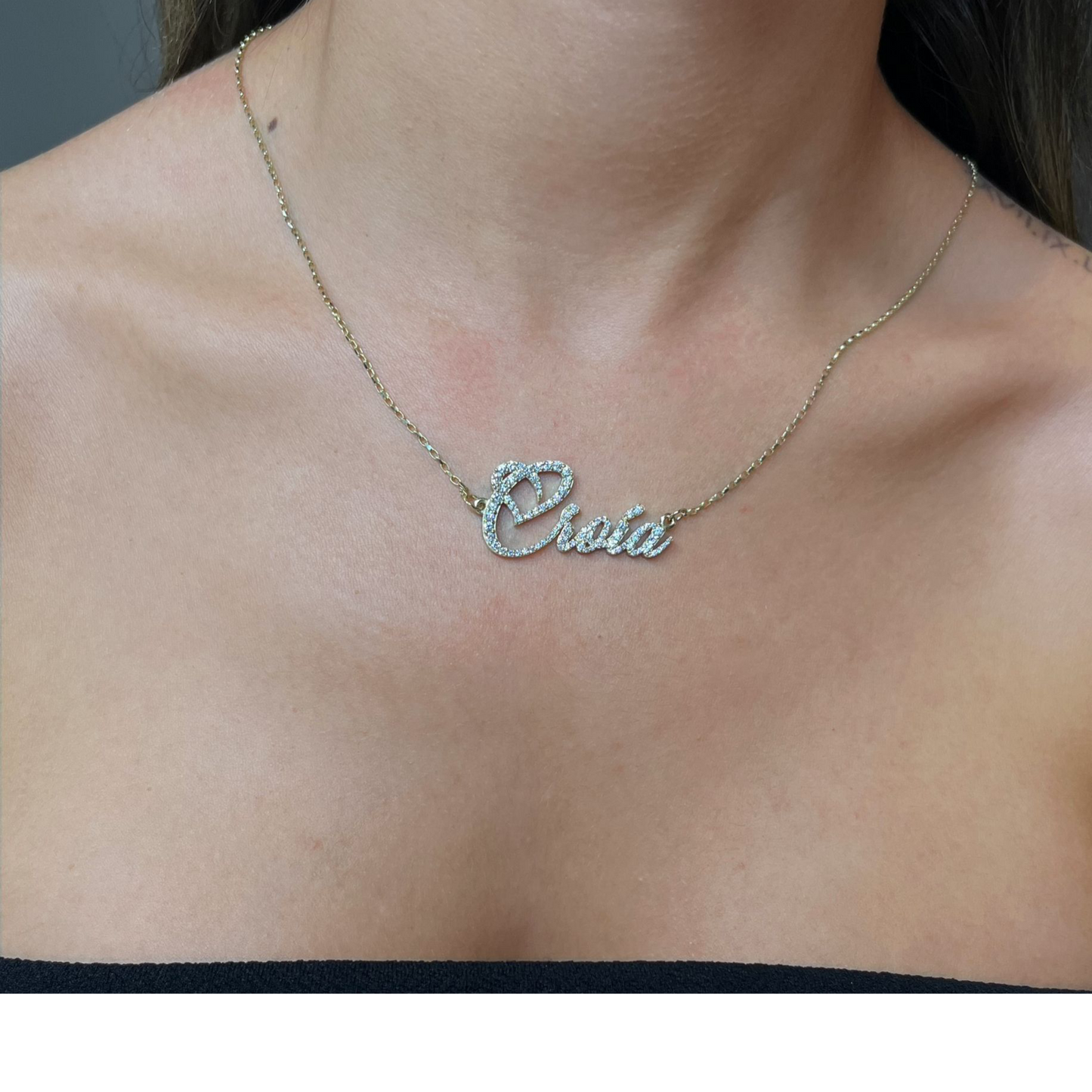 Amor Diamond Name Necklace