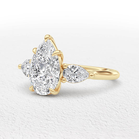 Belle  3.5ct Pear Shape 3 Stone Ring
