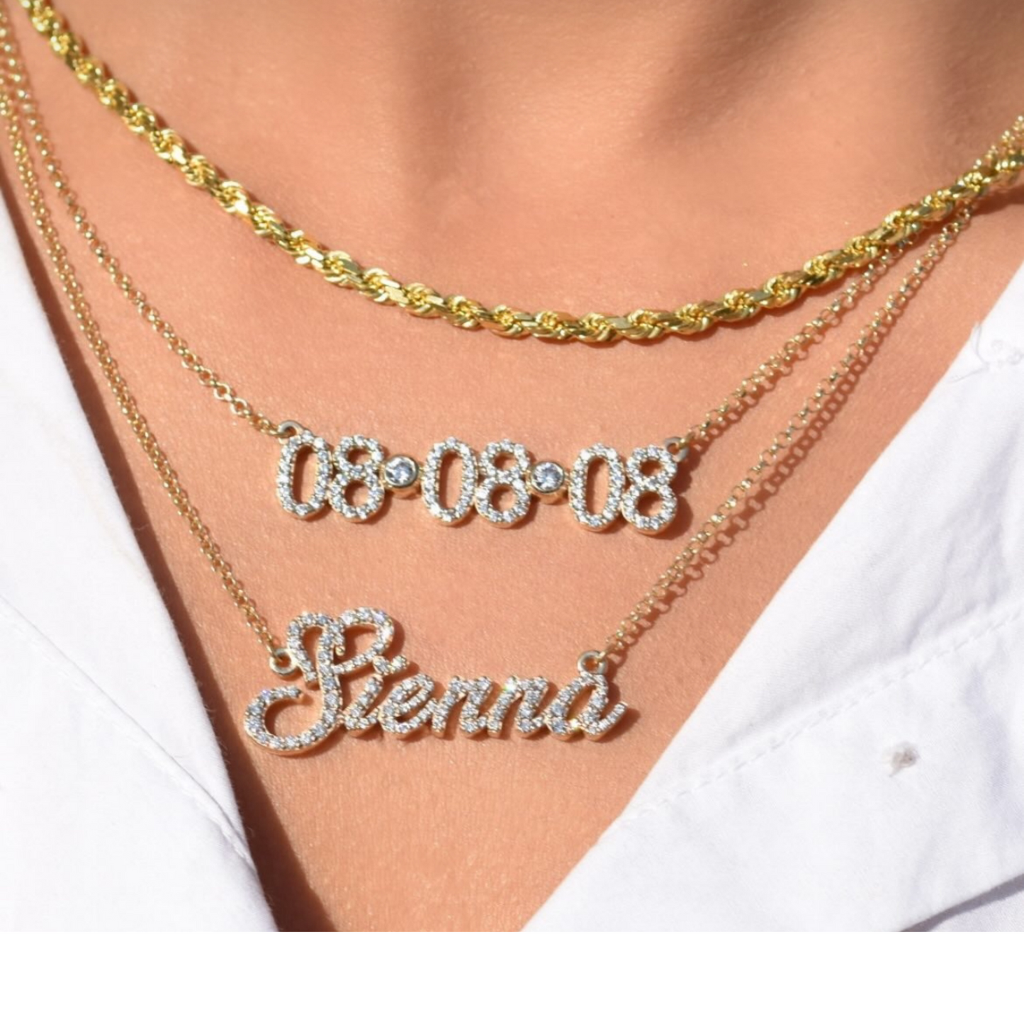 Amor Diamond Name Necklace