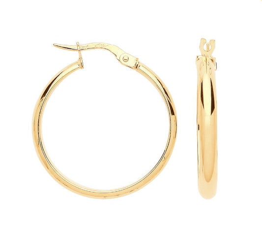 9ct 24mm Hoop Earrings