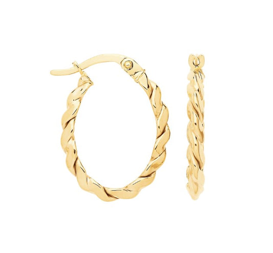 Twisted Oval Hoop Earrings