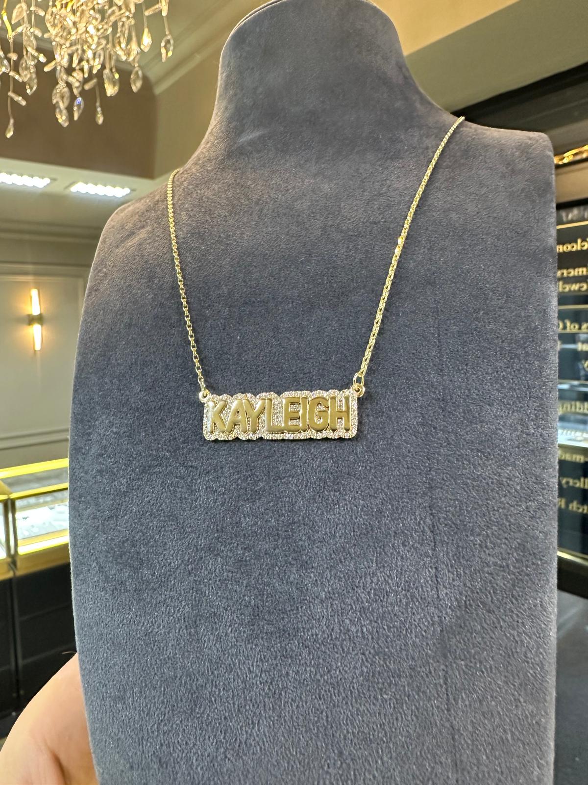 Halo Diamond Name Necklace