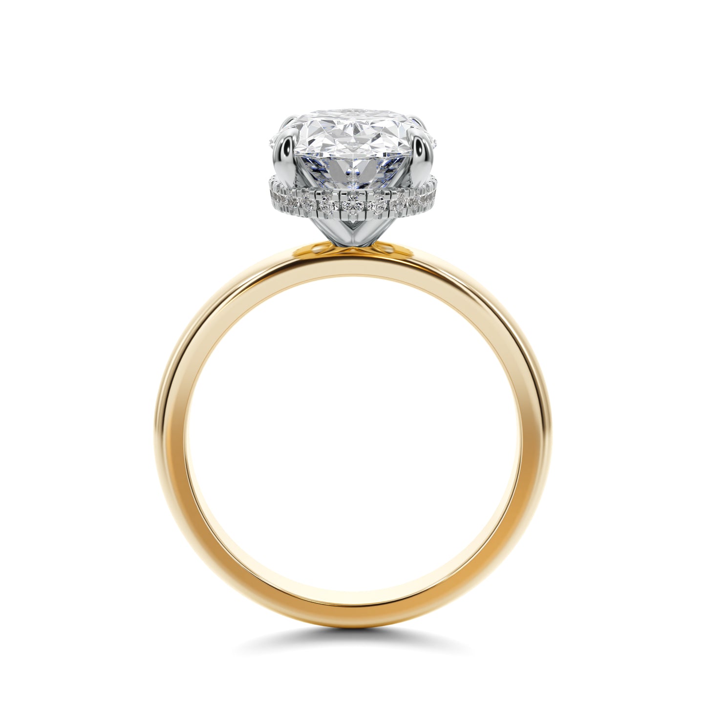 3ct Hidden Halo Oval Solitaire Lab Diamond Engagement Ring 25019CG216