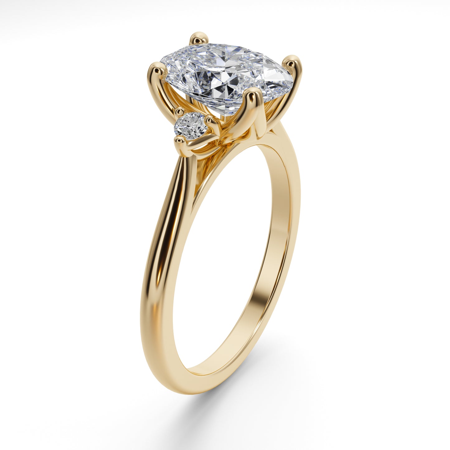 2.40ct Oval Three-Stone Engagement Ring