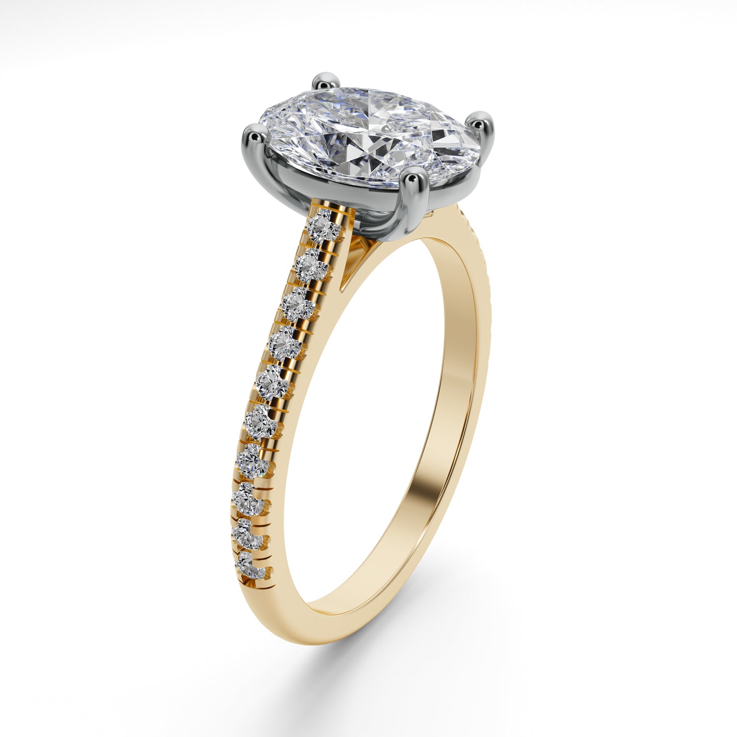 2.5ct Oval Cut Solitaire Diamond Engagement Ring 25031CG276