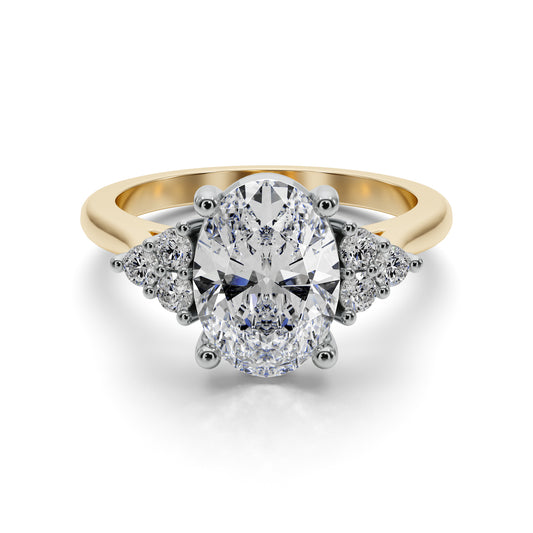 2ct Oval Cut  Engagement Ring Accent Diamonds