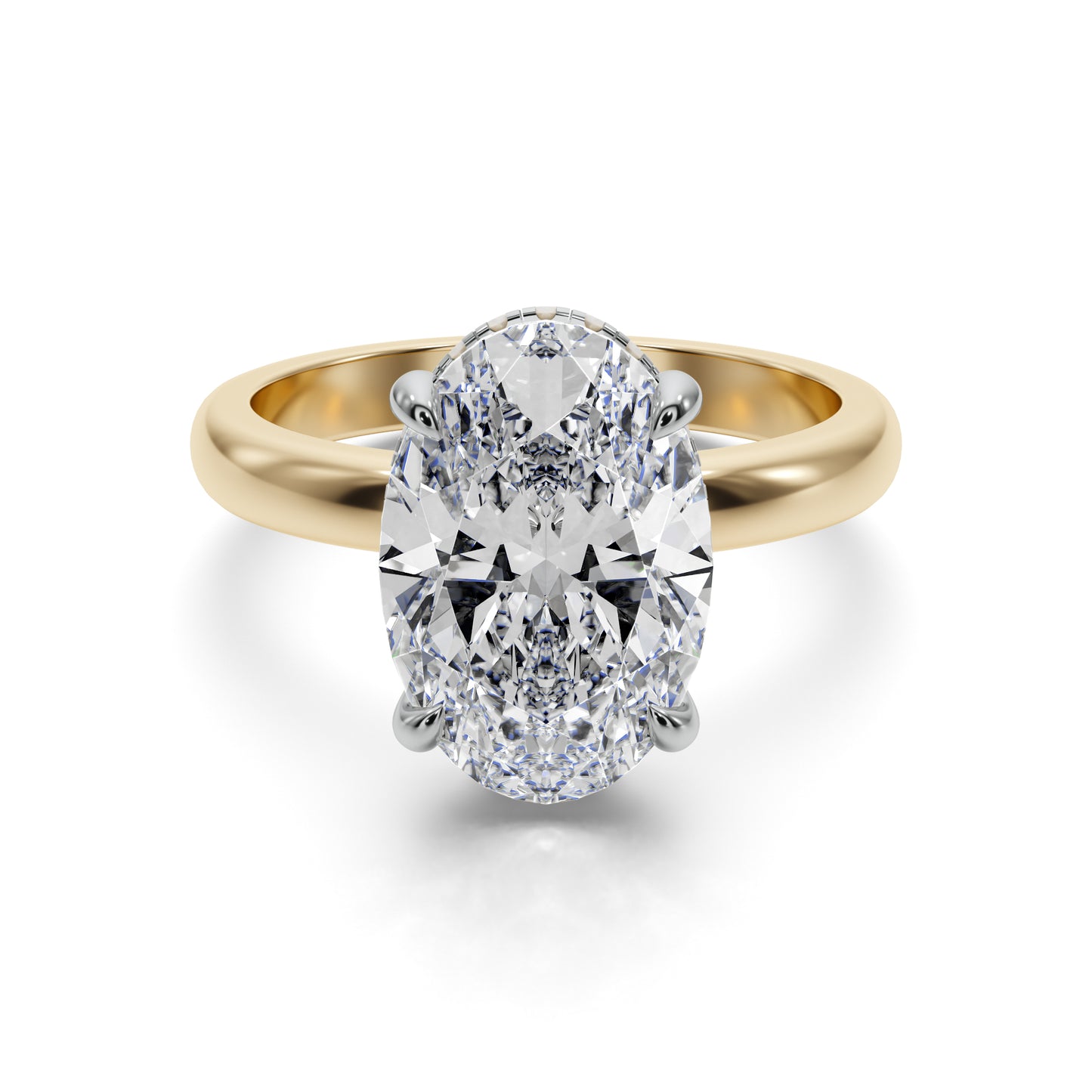 3ct Hidden Halo Oval Solitaire Lab Diamond Engagement Ring 25019CG216