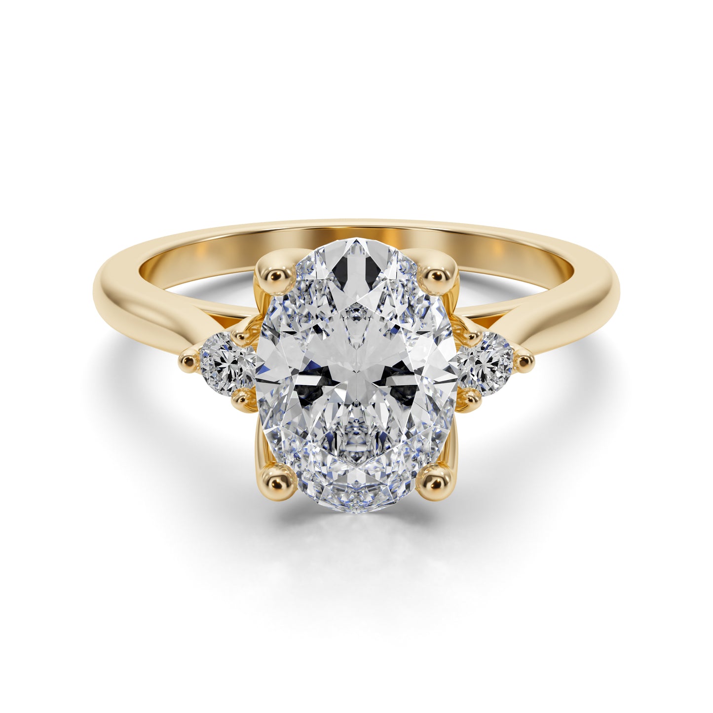 2.40ct Oval Three-Stone Engagement Ring