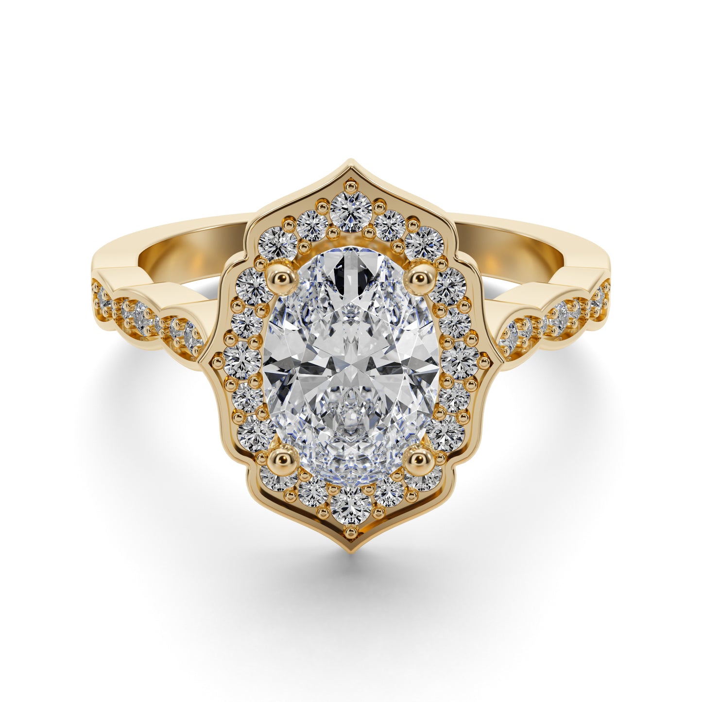 1.9ct Vintage Oval Diamond Ring 25030CG275