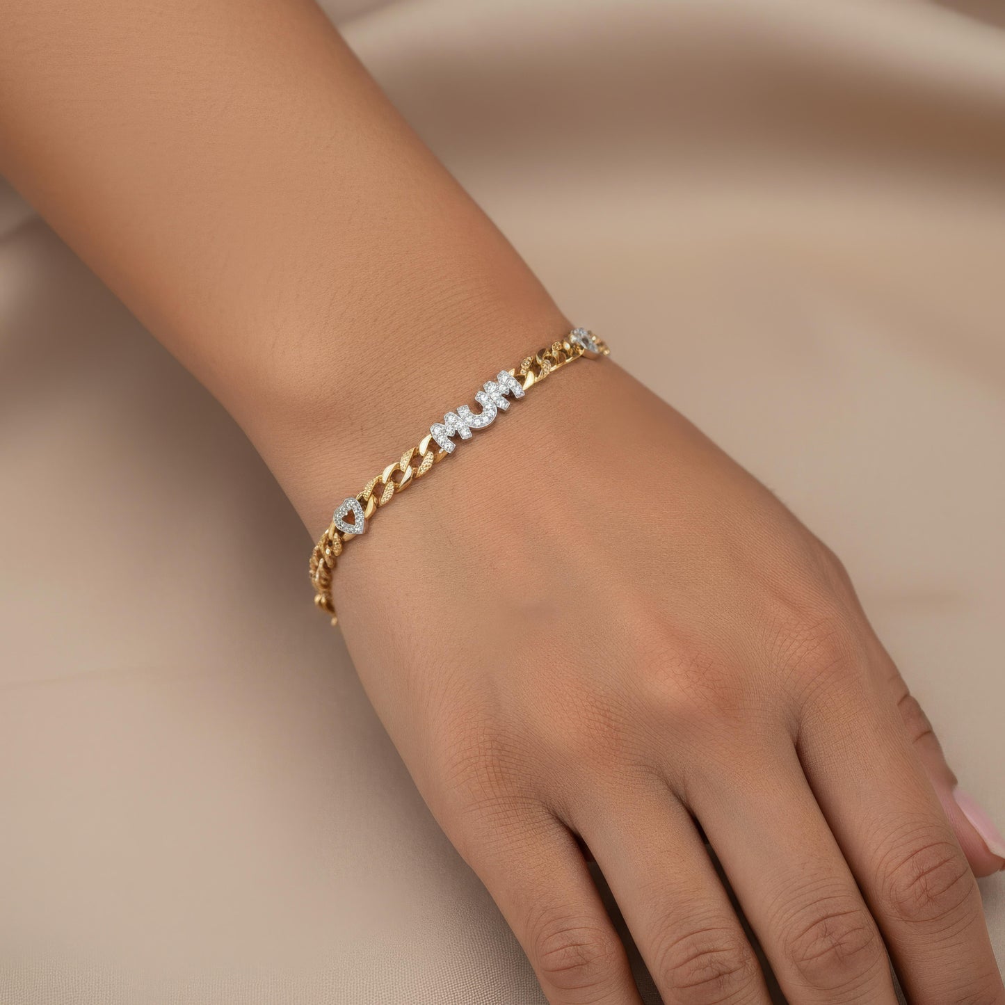 BR563 9CT YEL GOLD LADIES CZ MUM BRCLT