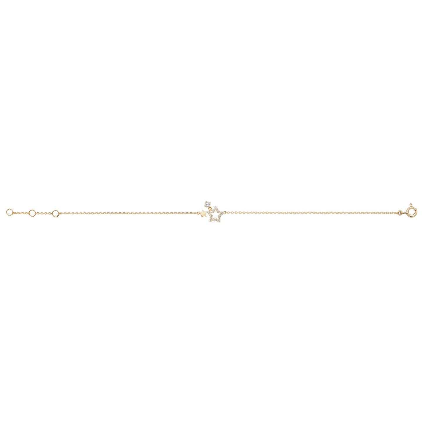 BR601 9CT GOLD LADIES CZ STAR BRACELET