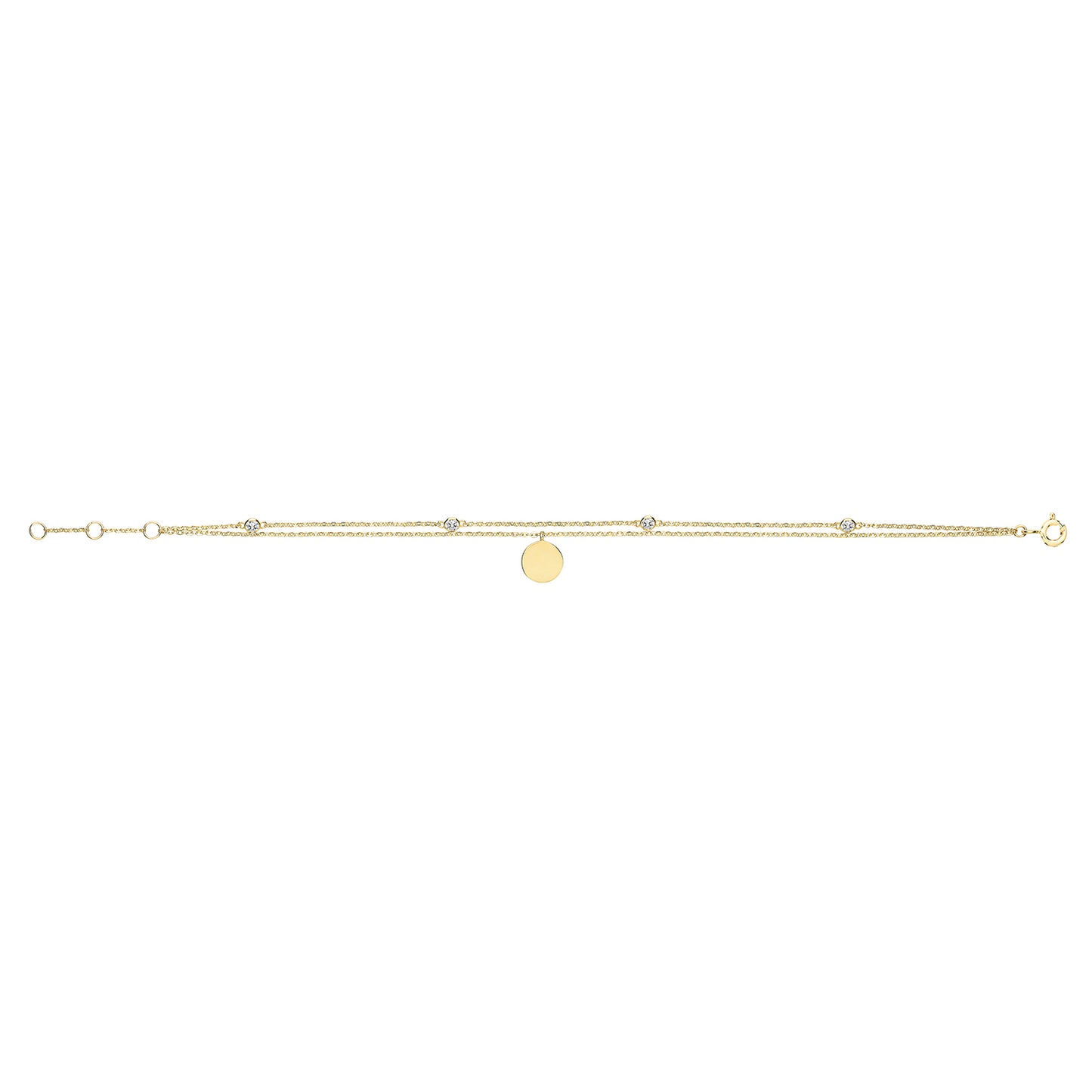 9CT GOLD LADIES IN CZ BRACELET