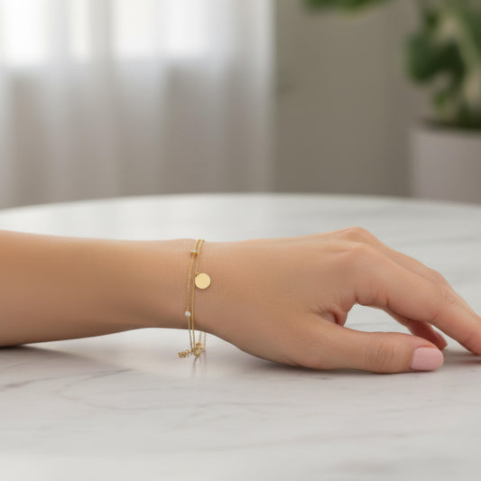 9CT GOLD LADIES IN CZ BRACELET